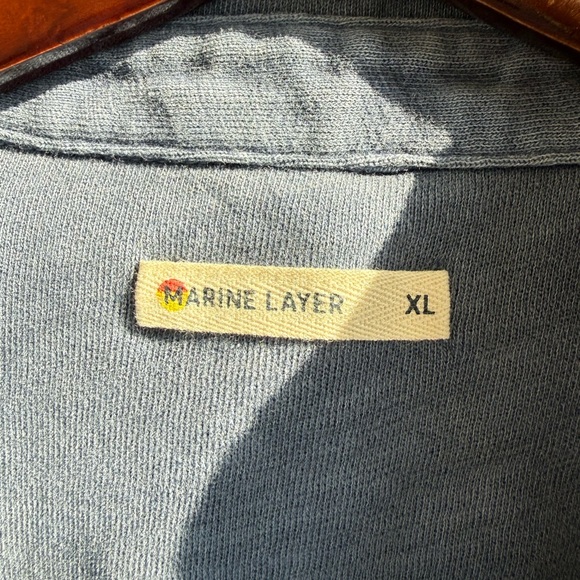 Marine Layer Men's Blue Short Sleeve Shirt - Picture 5 of 6